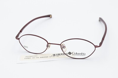 COLUMBIA CAYMAN 102 C02 Burgundy 47-18-130 Oval Eyeglass Frames Flex Hinges D277