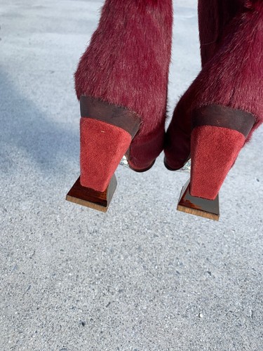 ELECCIÓN IRREGULAR Botas de Vaquero REINA CORAZONES Rojo Piel de Conejo Zapatos de CUERO 5.5 - Imagen 7 de 12