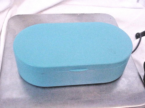 VINTAGE CABOODIES MAKE-UP CASE ORGANIZER MIRRO AQUA