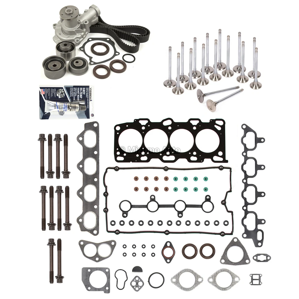 Juego de juntas de culata Kit de correa de distribución de válvula Bomba de agua para Hyundai Kia 99-05 2,4 L DOHC Foto 4 de 4