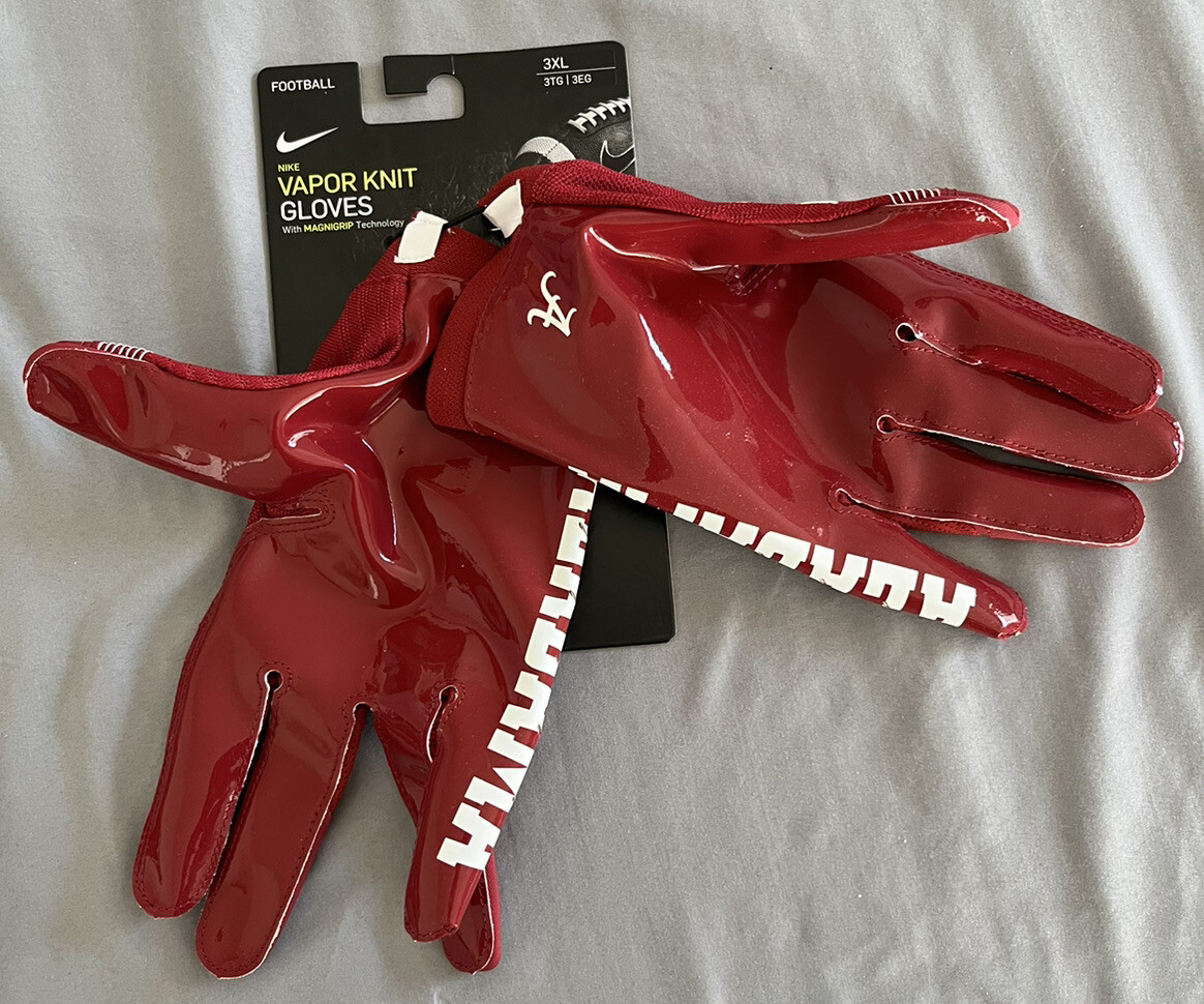 Nike Alabama Crimson Tide Team Vapor Knit Football Gloves Size 3XL Roll