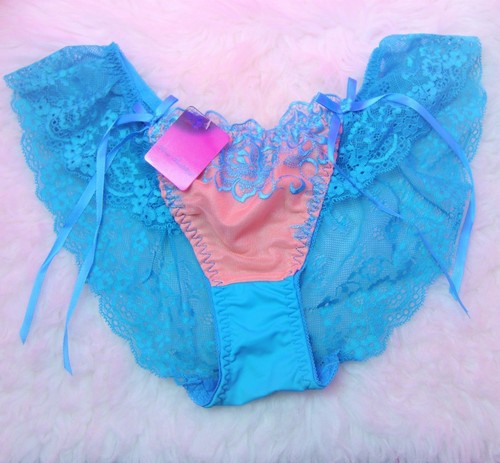 VALENTINE'S Princess LACY flutter prissy sissy stretchy bikini panties M/L 26-40 - Picture 3 of 13
