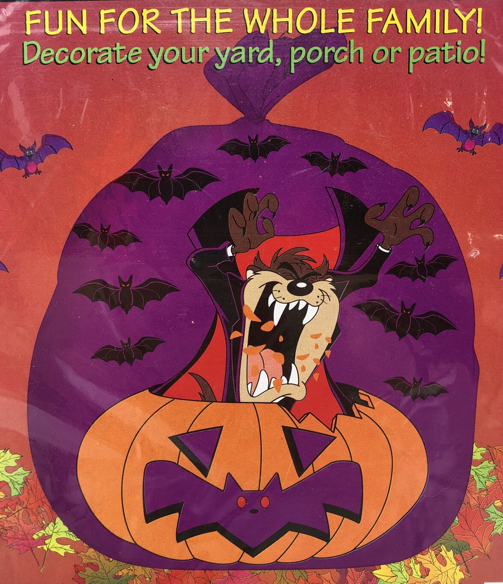 Vintage 1996 Looney Tunes Taz Tasmanian Devil Halloween Decor Leaf