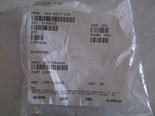 New Itt Cannon 249-4517-000 Backshell Aluminium Dl2 Dlm2 Connector (C26J) - Picture 6 of 6