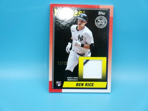 2025 Topps Series 2 BEN RICE BLACK Relic w/ PINSTRIPE #10/10 Rookie 90R2-BR