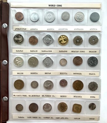World Coin Collection In Album 165 Different Countries 1800's