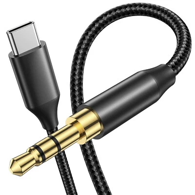 USB C to 3.5mm Audio Aux Jack Cable For iPhone 16/15/iPad Pro/Samsung Galaxy S23