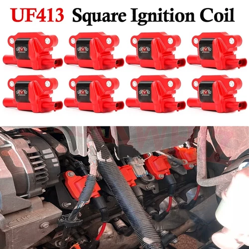 High Performance Ignition Coil + Spark Plug & Wire For Chevy GMC 5.3L 6.2L UF413 - Picture 14 of 24