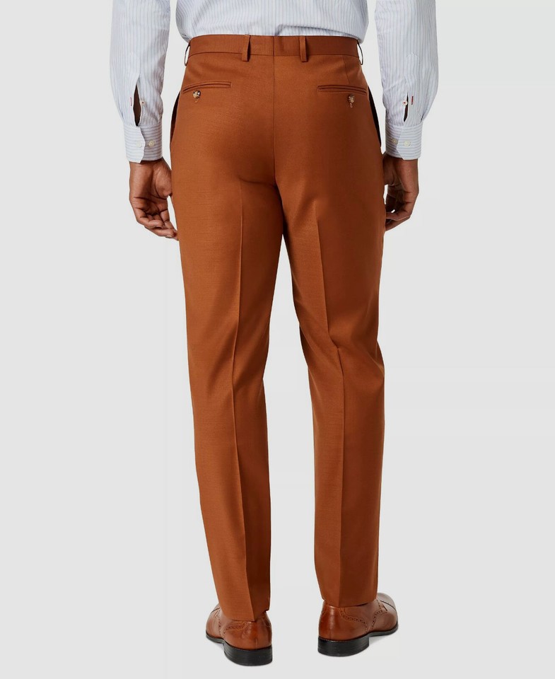 Tayion Collection Men's Brown Solid ClassicFit 2Piece Jacket Pants