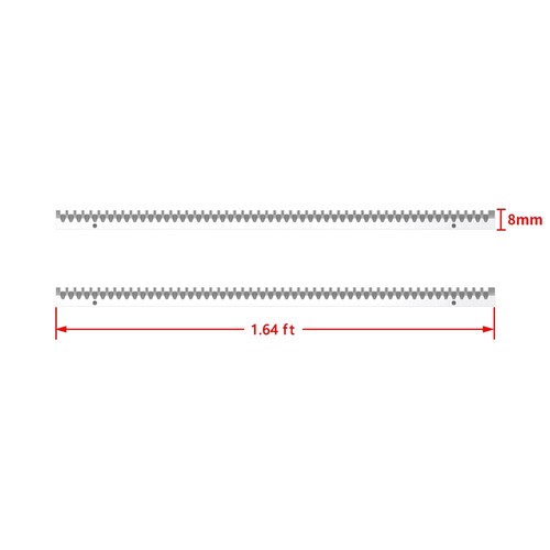 Galvanized Steel Gear Rack 1.64ft 8mm Thickness 2 Pieces Total 3.28ft Hardware - Picture 6 of 7