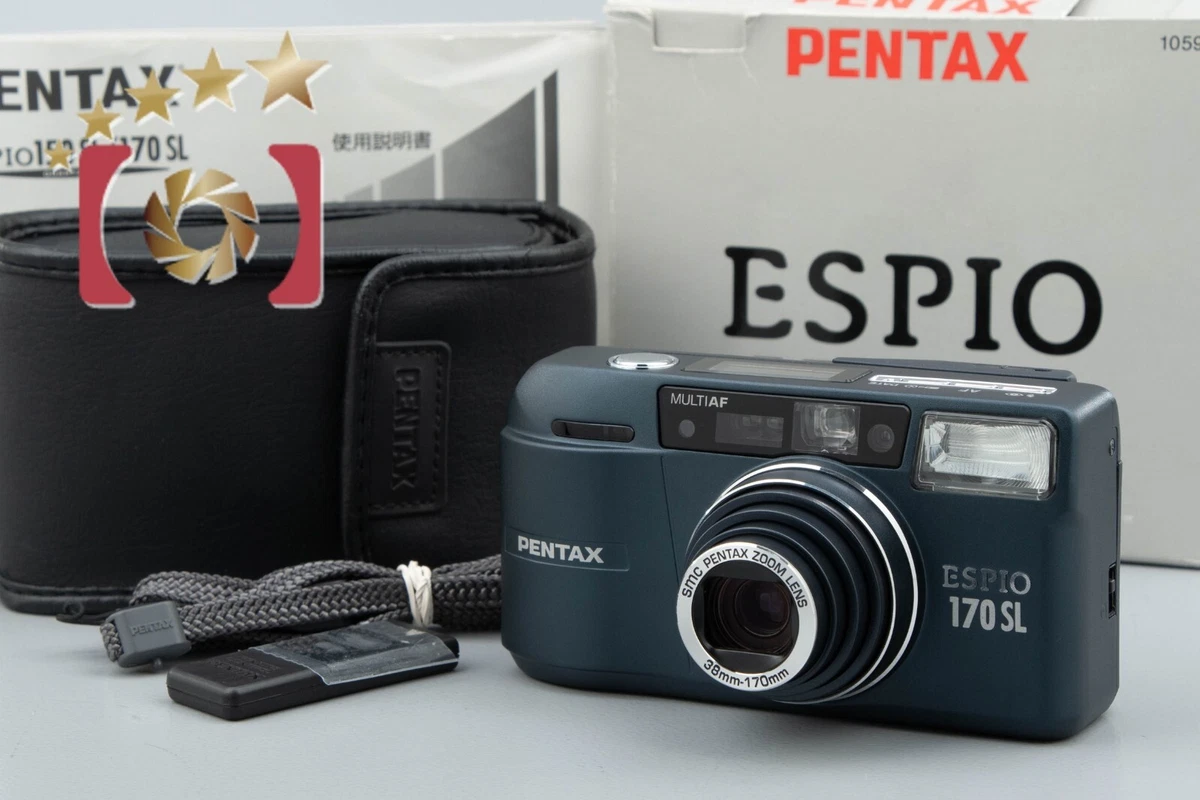 Excellent!! Pentax ESPIO 170SL Indigo Blue 35mm Point & Shoot Film Camera  w/ Box