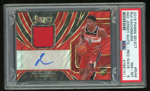 Rui Hachimura 2019-20 Panini Select Auto Patch RC Red Wave