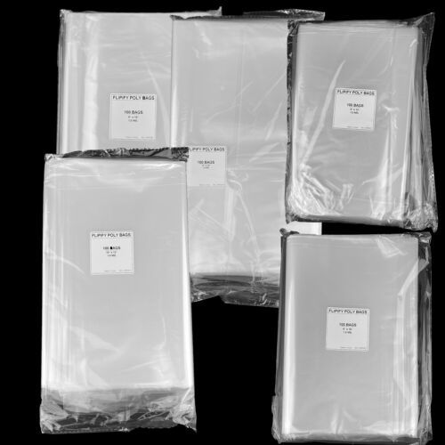 Plastic Clear Bags T Shirt Flat Open Top Apparel Poly Bag 1mil 100 200