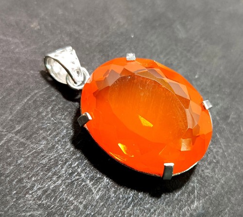 PIEDRA PRECIOSA SUELTA SOLITARIO PLATA ALEMANA ÓPALO NARANJA 50 QUILATES FORMA OVALADA - Imagen 1 de 8