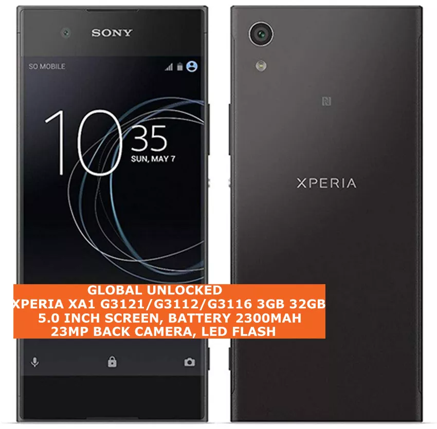 SONY XPERIA XA1 G3121/G3112/G3116 3gb 32gb 23mp Camera 5.0 Android  Smartphone