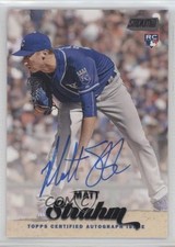 2017 Topps Stadium Club Black 8/25 Matt Strahm #SCA-MSM Auto 2x4