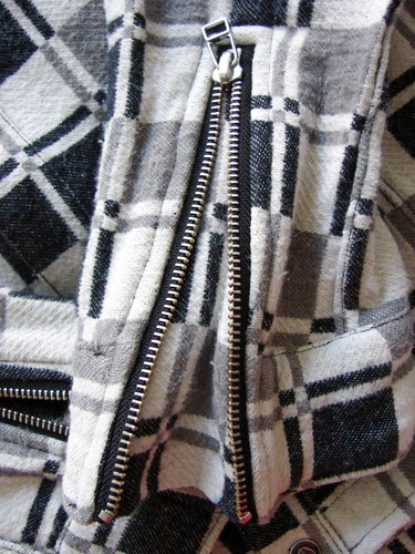 Moose Knuckles Black White Dave Rocker Plaid Flannel Shirt Zipper Jacket L - Picture 7 of 9
