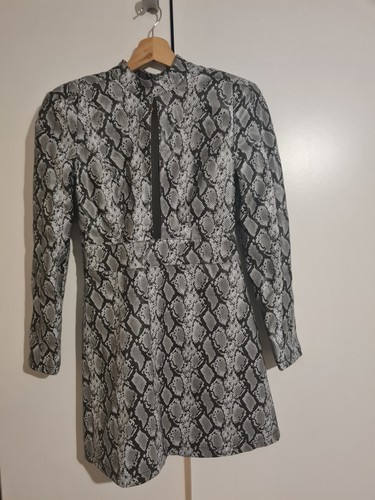 ASOS Animal Print Faux Leather Backless Fit And Flare Dress. Size UK 8 - Picture 5 of 8