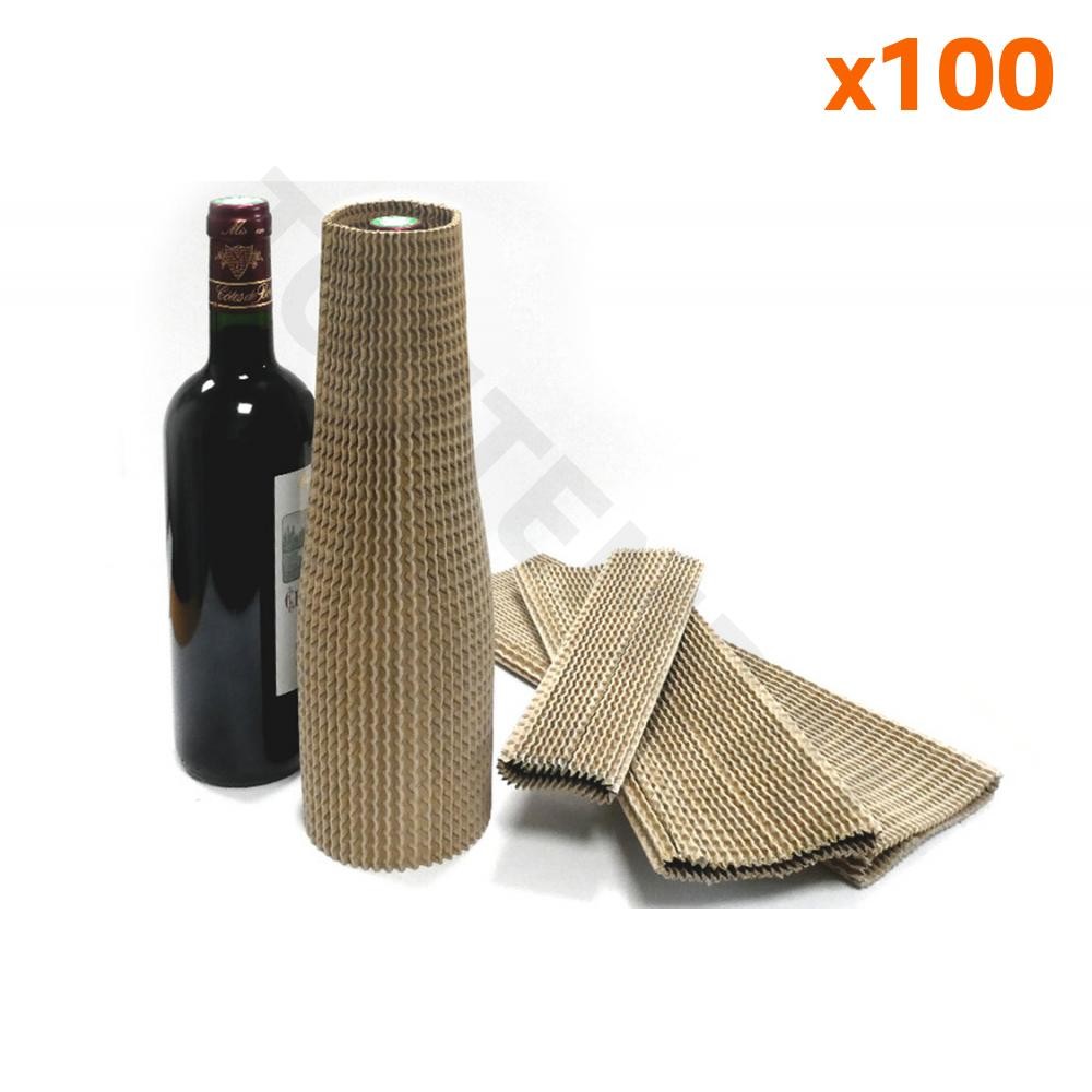 Protection bouteille en carton Ø 90 mm x 330 mm pour expédition sécurisée, lot de 100