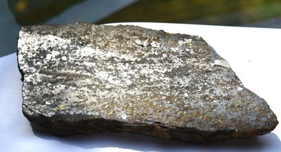 Au Ag Cu Pt Ore 1800s Ore Knob Copper Mine North Carolina Polished Slab 1.3 lbs
