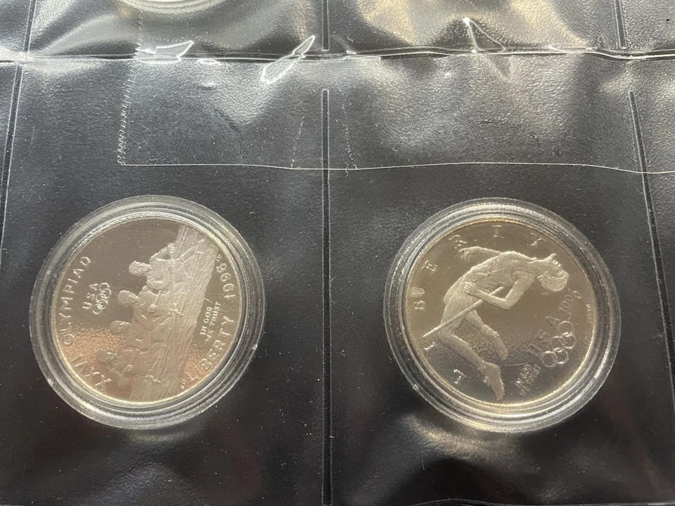 COMPLETE 16 COIN ATLANTA  COMMEMORATIVE PROOF & MINT SILVER DOLLARS - Image 3 of 4