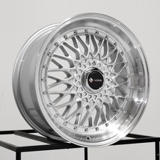 17x7.5 Vors Vr3 4x108 33 Silver Wheels Rims Set4 73.1