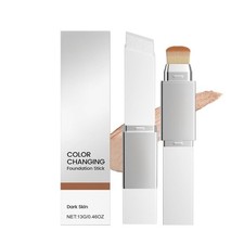 Color-Changing 2-in-1 Foundation Stick with Brush Lightweight Moisturizing Conc