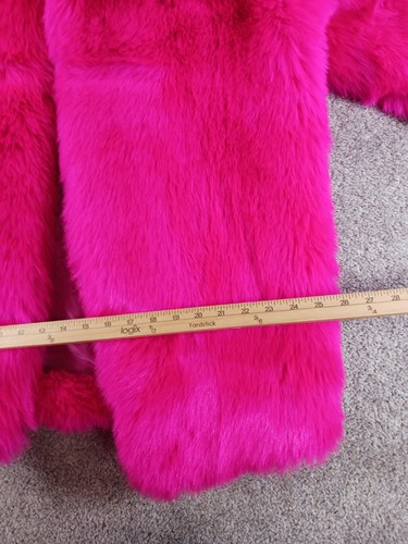 Boohoo 8 Womens Jacket Collared Faux Fur Coat Pink Open Front Lined NWOT - Picture 11 of 13