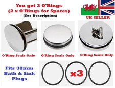 3 x O Ring For 38mm Bath Sink Basin Plug Spare Replacement Rubber Seal Washer UK