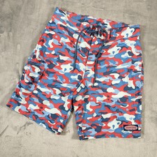 Vineyard Vines Swim Trunks Men's 30 Camo Blue Drawstring Stretch Board Shorts
