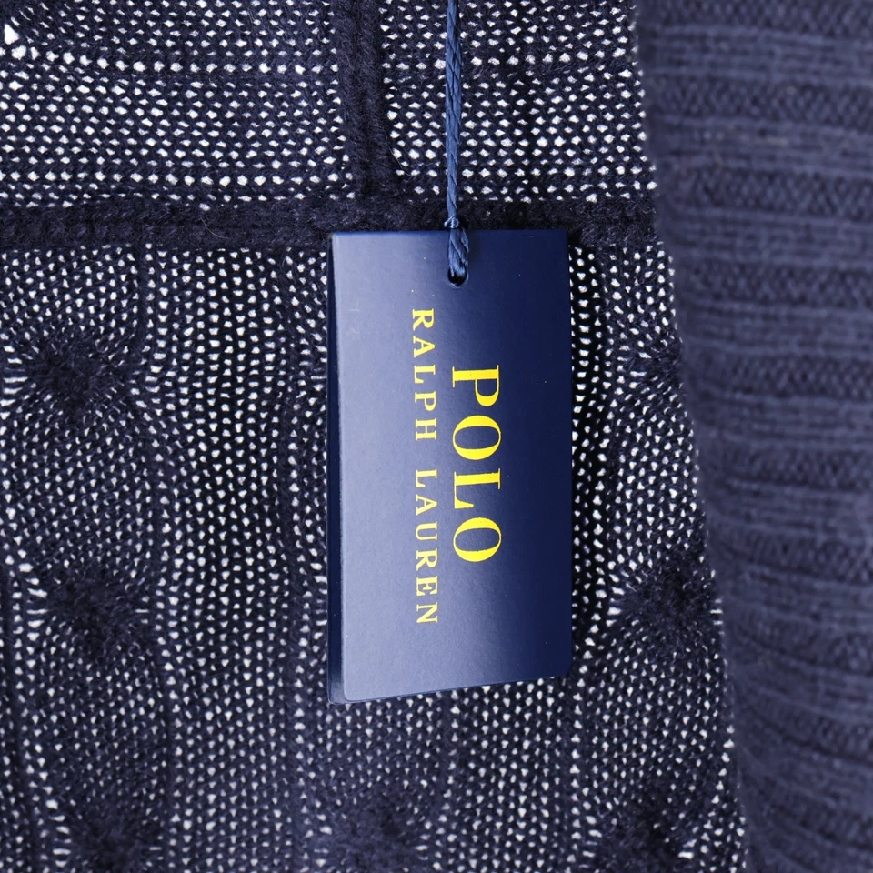 LEER Polo Ralph Lauren Azul Marino Cachemira Cable Tejido Abierto Cárdigan Suéter 6/M Foto 2 de 4