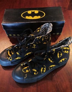 1989 BATMAN Converse All Star Chuck Taylor High Tops Mens 8.5 DC Comics With Box 1989 BATMAN Converse All Star Chuck Taylor High Tops Mens  main image 3