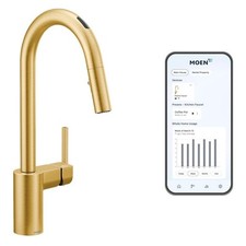 Moen 7565EVBG Align One Handle Pull Down Smart Kitchen Faucet brushed gold
