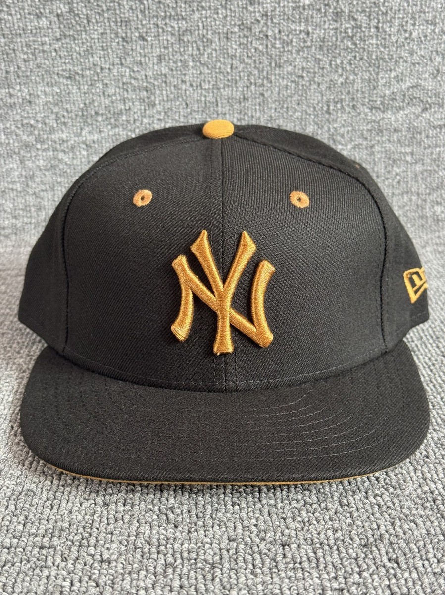 New Era 59FIFTY New York Yankees Black Gold Fitted Hat Cap 7 1/4