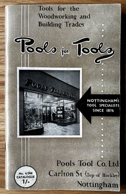 Vintage POOLS FÜR WERKZEUGE Verkaufskatalog NOTTINGHAM Sägen Hobel Bohrer WOLF