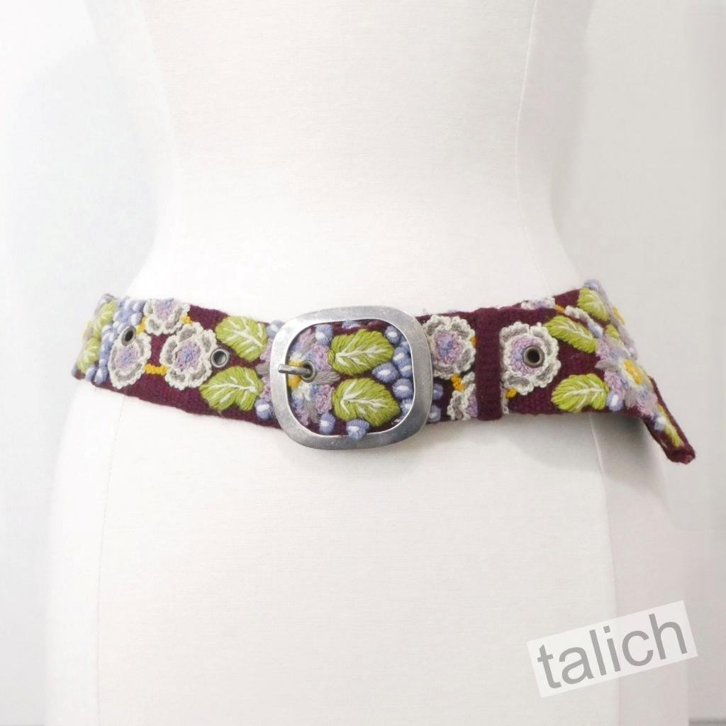 Jenny Krauss Woven Boho Colorful Belt Silver Colored Buckle Women\'s Size Medium s-l400.jpg main image 3