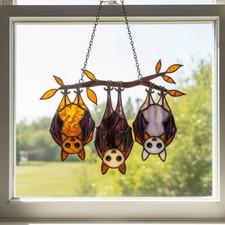 Hanging Bats Acrylic Suncatcher: Acrylic Window Home Decor