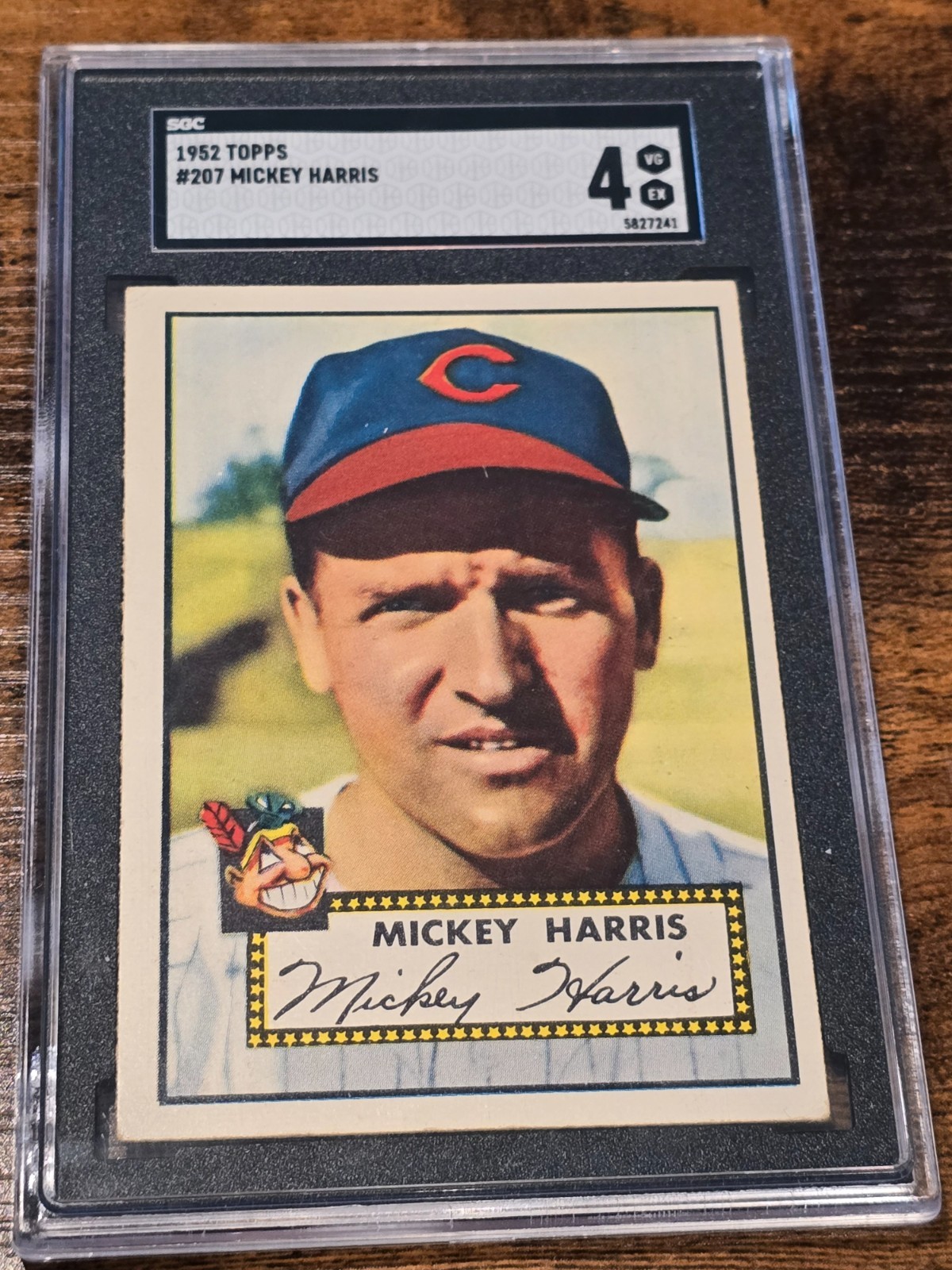 1952 Topps Mickey Harris #207 SGC 4 VG-EX Vintage Baseball Card Cleveland Indian