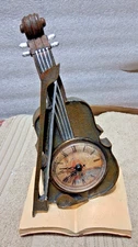 Vintage Resin Violin Clock