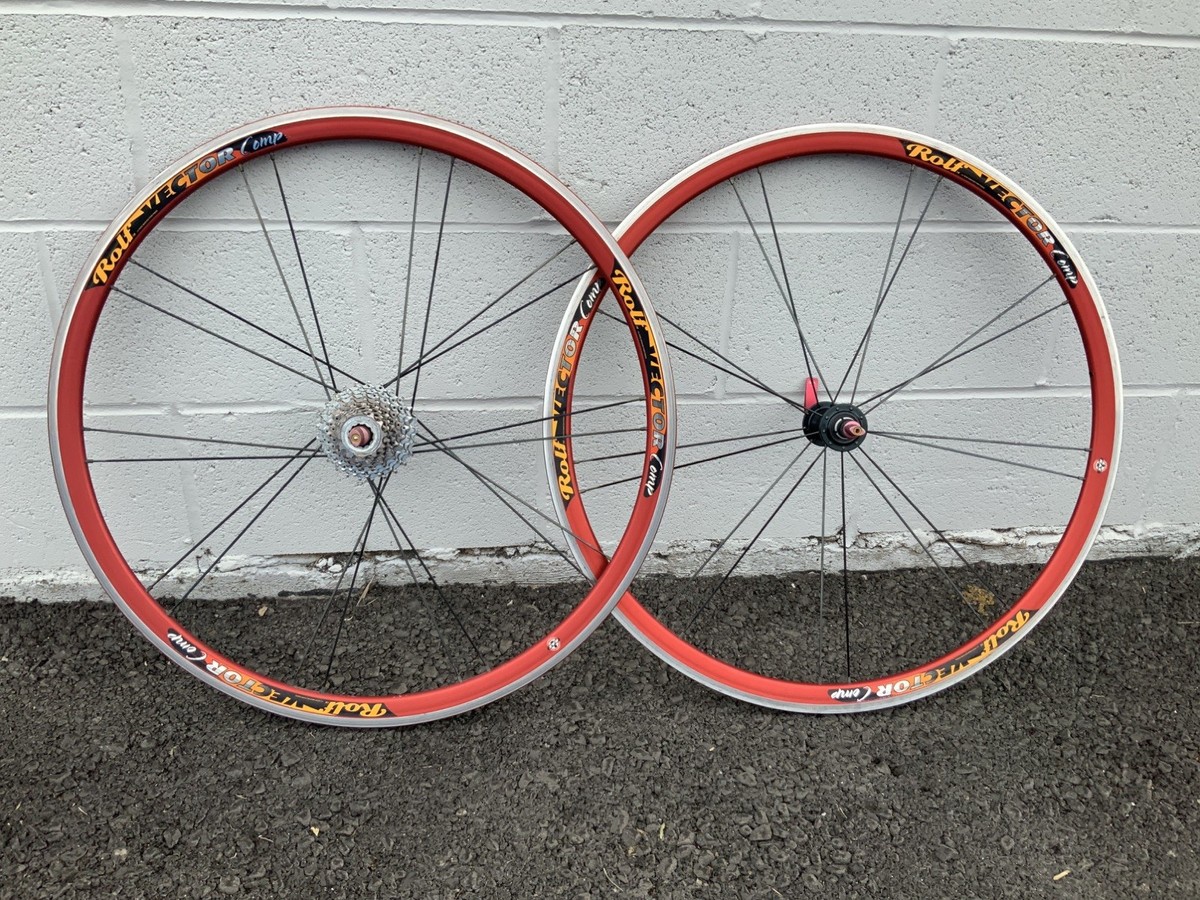 Rolf Vector Comp Wheelset 700c 18/20h Aero Burgundy Red Rims 9spd