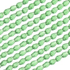 650 Pcs Teardrop Faceted Glass Crystal Beads for Jewelry Making, Green