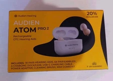 Audien Hearing Atom Pro 2 Rechargeable, over the counter, Hearing Aid, 0.6 lb