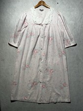 Vtg 60s 50s Floral Patio Dress Snap Front House Coat Dressing Gown Union Made