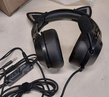 Cute Gaming Headset Detachable Cat Ears 3.5mm and USB Wired Headphones w/ Mic