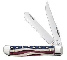 Case xx Knives Mini Trapper Star Spangled Natural Bone US Flag Stainless 64135