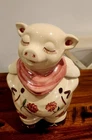 Shawnee Pottery Smiley Pig Chrysanthemum 11"  Cookie Jar - Pink Scarf