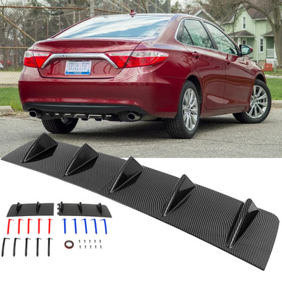 For Toyota Camry SE XLE LE Rear Diffuser Bumper Lip Spoiler Splitter Fin Carbon