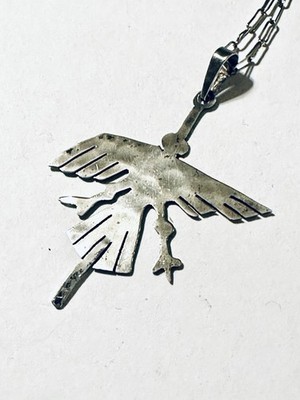Peruvian Sterling Silver Nazca Lines Condor Pendant + Unique Chain Necklace