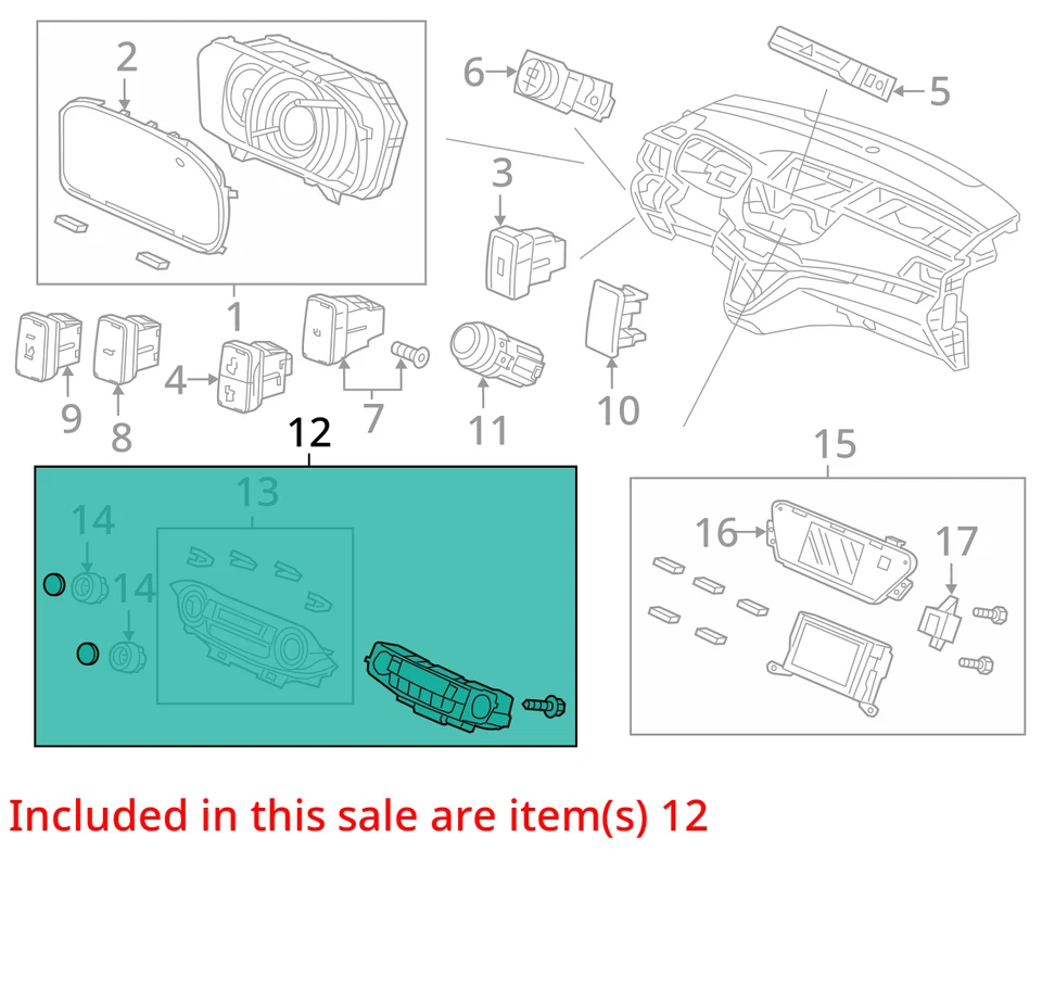Honda Cr-v 2015-2016 calefacción climatizador Ff17ba0|79500 T1w A010 M1 L9TE6 Foto 3 de 4