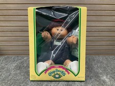 vintage CABBAGE PATCH KIDS DOLL BOY BRAD EVAN RED HAT BROWN HAIR DEMIN CLOTHES